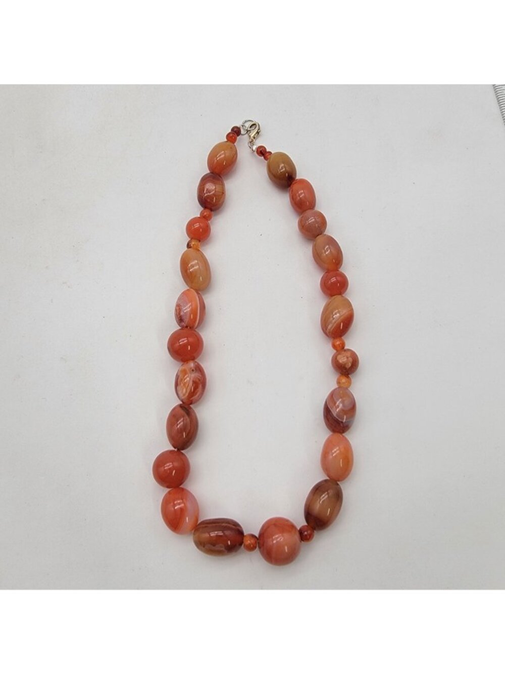 Artisan Chunky Carnelian Gemstone Polished Beaded Necklace - Picture 2 of 5